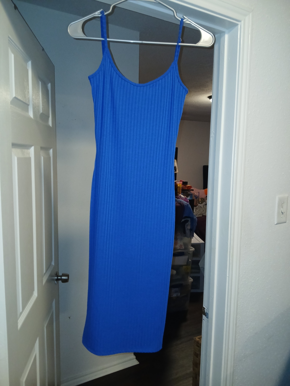 Absolutely Love It NWT Royal Blue Ribbed Midi Slip Dress